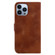 iPhone 13 Pro Max 7-shaped Embossed Leather Phone Case - Brown