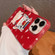 iPhone 13 Pro Max Painted Pattern PC Phone Case - Bunny Red