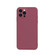 iPhone 13 Pro Max Solid Color Cube Straight Edge Liquid Silicone Lining Flannel Case   - Red