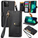 iPhone 13 Pro Max Love Zipper Lanyard Leather Phone Case - Black