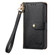 iPhone 13 Pro Max Love Zipper Lanyard Leather Phone Case - Black