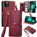 iPhone 13 Pro Max Love Zipper Lanyard Leather Phone Case - Red