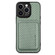 iPhone 13 Pro Max Carbon Fiber Leather Card Magsafe Magnetic Phone Case - Green