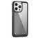 iPhone 13 Pro Max Carbon Fiber Transparent Back Panel Phone Case - Black + Transparent Black