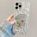 iPhone 13 Pro Max Embossed Rock Texture Mirror TPU Phone Case - Space Silver