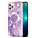 iPhone 13 Pro Max Marble Pattern Dual-side IMD Magsafe TPU Phone Case - Purple 002