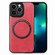 iPhone 13 Pro Max Solid Color Leather Skin Back Cover Phone Case - Red