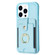 iPhone 13 Pro Max BF27 Metal Ring Card Bag Holder Phone Case - Blue
