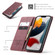iPhone 13 Pro Max CaseMe-013 Multifunctional Retro Frosted Horizontal Flip Leather Case with Card Slot & Holder & Wallet  - Wine Red