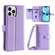 iPhone 13 Pro Max Sheep Texture Cross-body Zipper Wallet Leather Phone Case - Purple