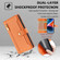 iPhone 13 Pro Max Sheep Texture Cross-body Zipper Wallet Leather Phone Case - Orange