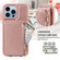iPhone 13 Pro Max Crossbody Lanyard Zipper Wallet Leather Phone Case - Rose Gold