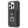 iPhone 13 Pro Max BF27 Metal Ring Card Bag Holder Phone Case - Black