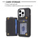 iPhone 13 Pro Max BF27 Metal Ring Card Bag Holder Phone Case - Black