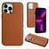 iPhone 13 Pro Max Leather Texture Full Coverage Phone Case - Brown