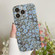 iPhone 13 Pro Max Water Sticker Flower Pattern PC Phone Case - Blue Flower