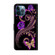 iPhone 12 Pro Max / 13 Pro Max Crystal 3D Shockproof Protective Leather Phone Case - Purple Flower Butterfly