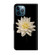 iPhone 12 Pro Max / 13 Pro Max Crystal 3D Shockproof Protective Leather Phone Case - White Flower