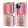 iPhone 12 Pro Max / 13 Pro Max Crystal 3D Shockproof Protective Leather Phone Case - Pink Bottom Butterfly