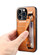iPhone 13 Pro Max Crocodile Wristband Wallet Leather Back Cover Phone Case - Brown