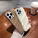 iPhone 13 Pro Max Solid Color Wave Texture TPU Phone Case - Brown