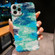 iPhone 13 Pro Max Precise Hole Camouflage Pattern PC Phone Case - Blue Green