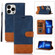 iPhone 13 Pro Splicing Leather Phone Case - Dark Blue