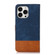 iPhone 13 Pro Splicing Leather Phone Case - Dark Blue
