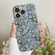 iPhone 13 Pro Water Sticker Flower Pattern PC Phone Case - Blue Flower