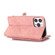 iPhone 13 Pro Zipper Card Slot Buckle Wallet Leather Phone Case - Pink