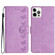 iPhone 13 Pro Seven Butterflies Embossed Leather Phone Case - Purple