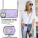 iPhone 13 Pro Zipper Card Bag Phone Case with Dual Lanyard - Purple
