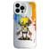 iPhone 13 Pro Double Layer Color Silver Series Animal Oil Painting Phone Case - Robot