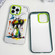 iPhone 13 Pro Double Layer Color Silver Series Animal Oil Painting Phone Case - Robot