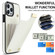 iPhone 13 Pro Metal Buckle Card Slots Phone Case - White