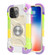iPhone 13 Pro Shockproof Silicone + PC Protective Case with Dual-Ring Holder - Colorful Beige