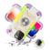 iPhone 13 Pro Shockproof Silicone + PC Protective Case with Dual-Ring Holder - Colorful Beige