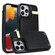 iPhone 13 Pro Metal Buckle Card Slots Phone Case - Black
