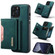 iPhone 13 Pro DG.MING M2 Series 3-Fold Card Bag Shockproof Case with Wallet & Holder Function - Green
