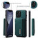iPhone 13 Pro DG.MING M2 Series 3-Fold Card Bag Shockproof Case with Wallet & Holder Function - Green