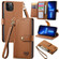 iPhone 13 Pro Love Zipper Lanyard Leather Phone Case - Brown