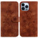 iPhone 13 Pro Lily Embossed Leather Phone Case - Brown