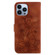 iPhone 13 Pro Lily Embossed Leather Phone Case - Brown