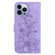 iPhone 13 Pro Lily Embossed Leather Phone Case - Purple