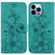 iPhone 13 Pro Lily Embossed Leather Phone Case - Green
