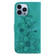 iPhone 13 Pro Lily Embossed Leather Phone Case - Green