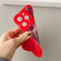 iPhone 13 Pro Liquid Silicone Oil Painting Rabbit Phone Case - Red