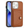 iPhone 13 Pro Shockproof Leather Phone Case with Card Holder - Brown