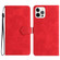 iPhone 13 Pro Flower Embossing Pattern Leather Phone Case - Red