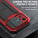 iPhone 13 Pro R-JUST Sliding Camera Shockproof Life Waterproof Dust-proof Metal + Silicone Protective Case with Holder - Red